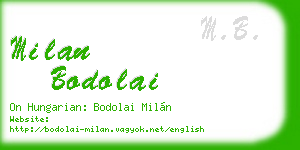 milan bodolai business card